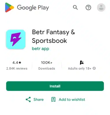 Betr app Google Play Store