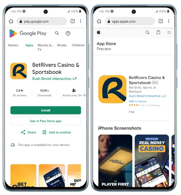 BetRivers Android and iOS App
