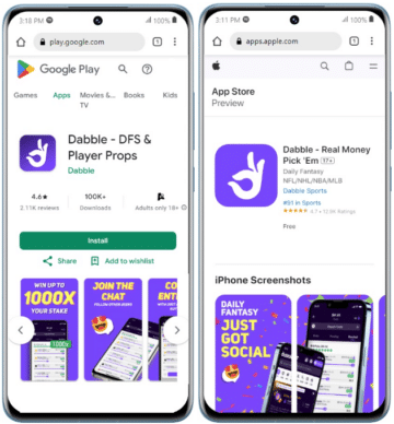 Dabble Play Store and App Store