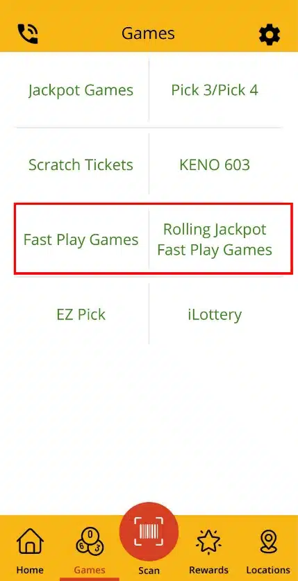 NH Lottery Games on App