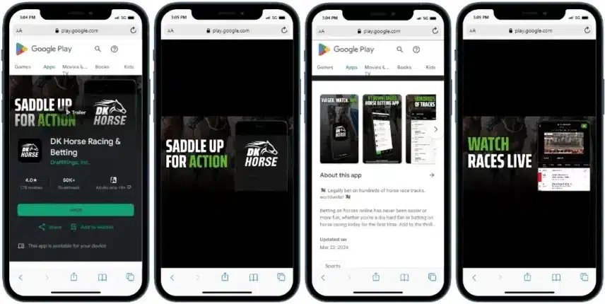 DraftKings horse racing app